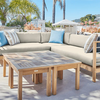 SoHo Teak Patio Sectional with Sunbrella Cushion