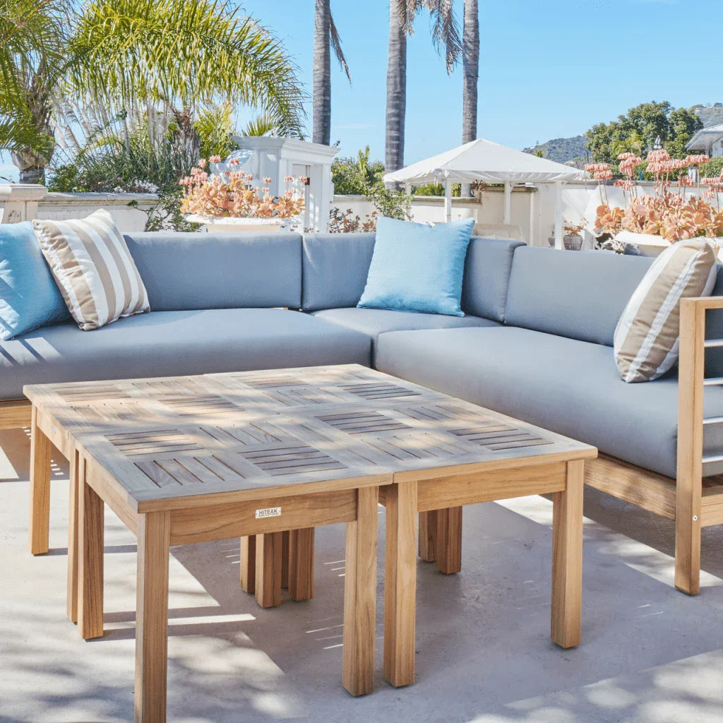 SoHo Teak Patio Sectional Sofa with Sunbrella Cushion