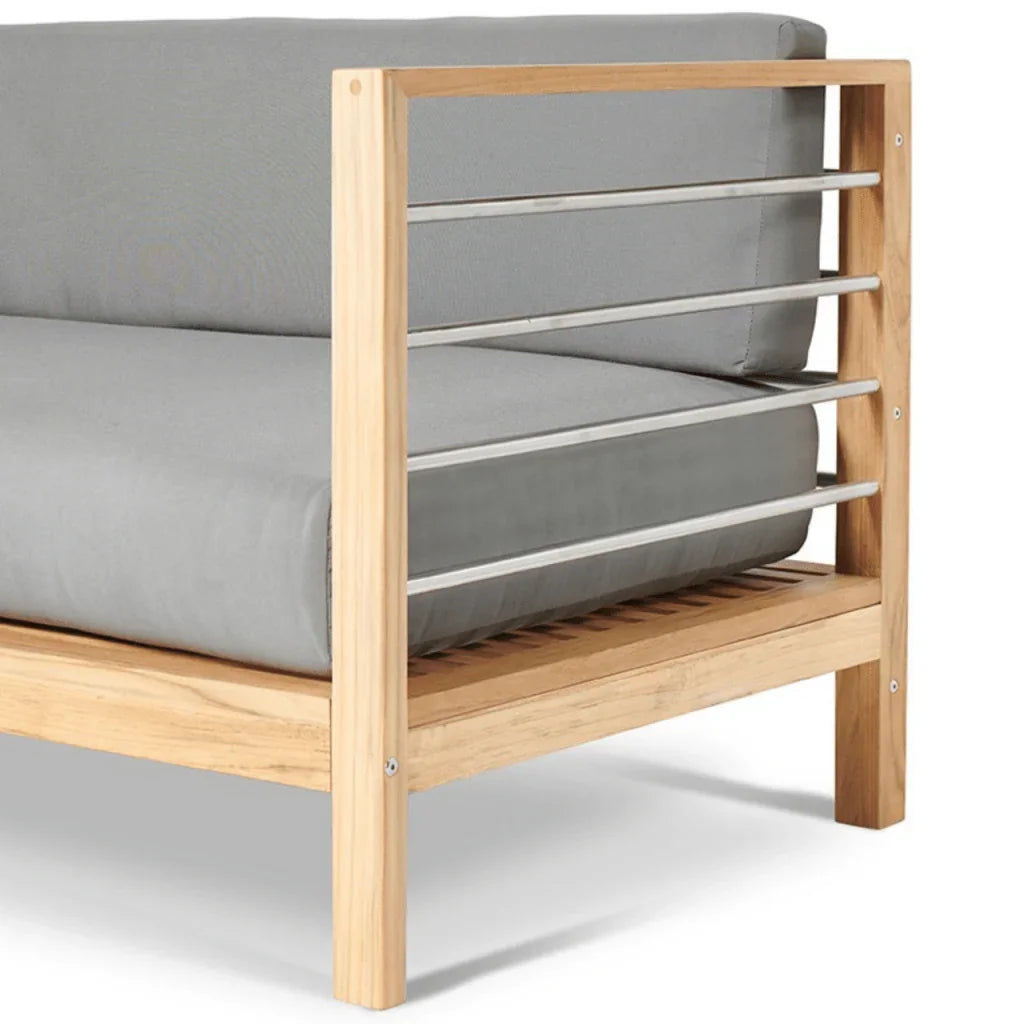 SoHo Teak Patio Sectional Sofa with Sunbrella Cushion