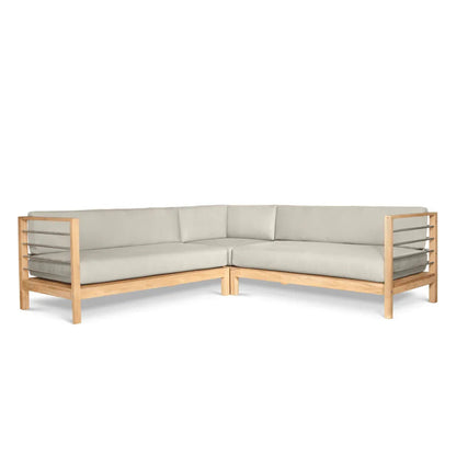 SoHo Teak Patio Sectional with Sunbrella Cushion