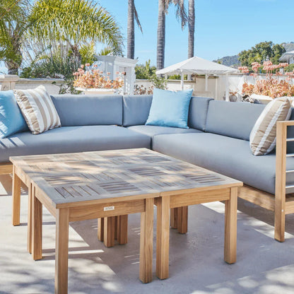 SoHo Teak Patio Sectional with Sunbrella Cushion