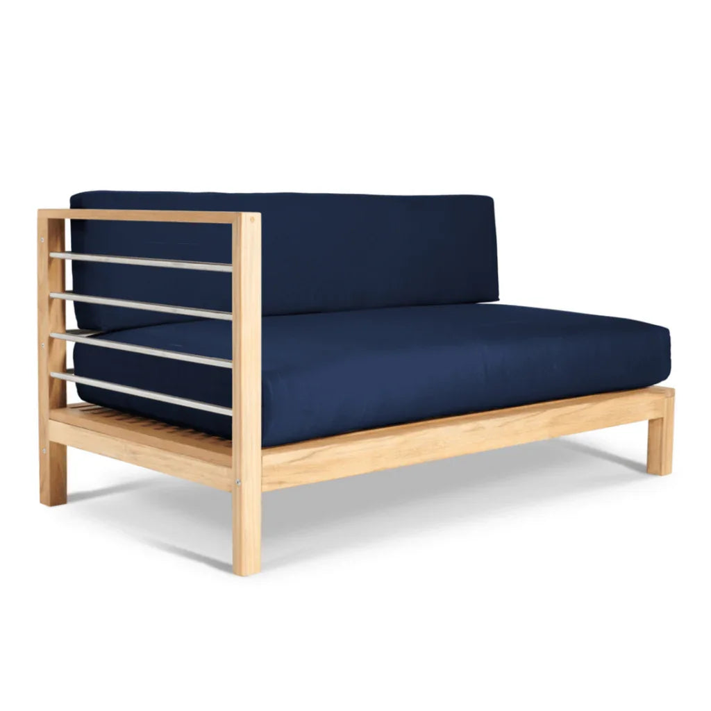 SoHo Teak Patio Sectional Sofa with Sunbrella Cushion