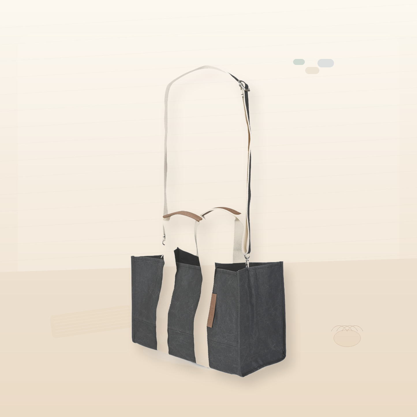Product page photo for Boxy Tote Mini With Detachable Crossbody Strap