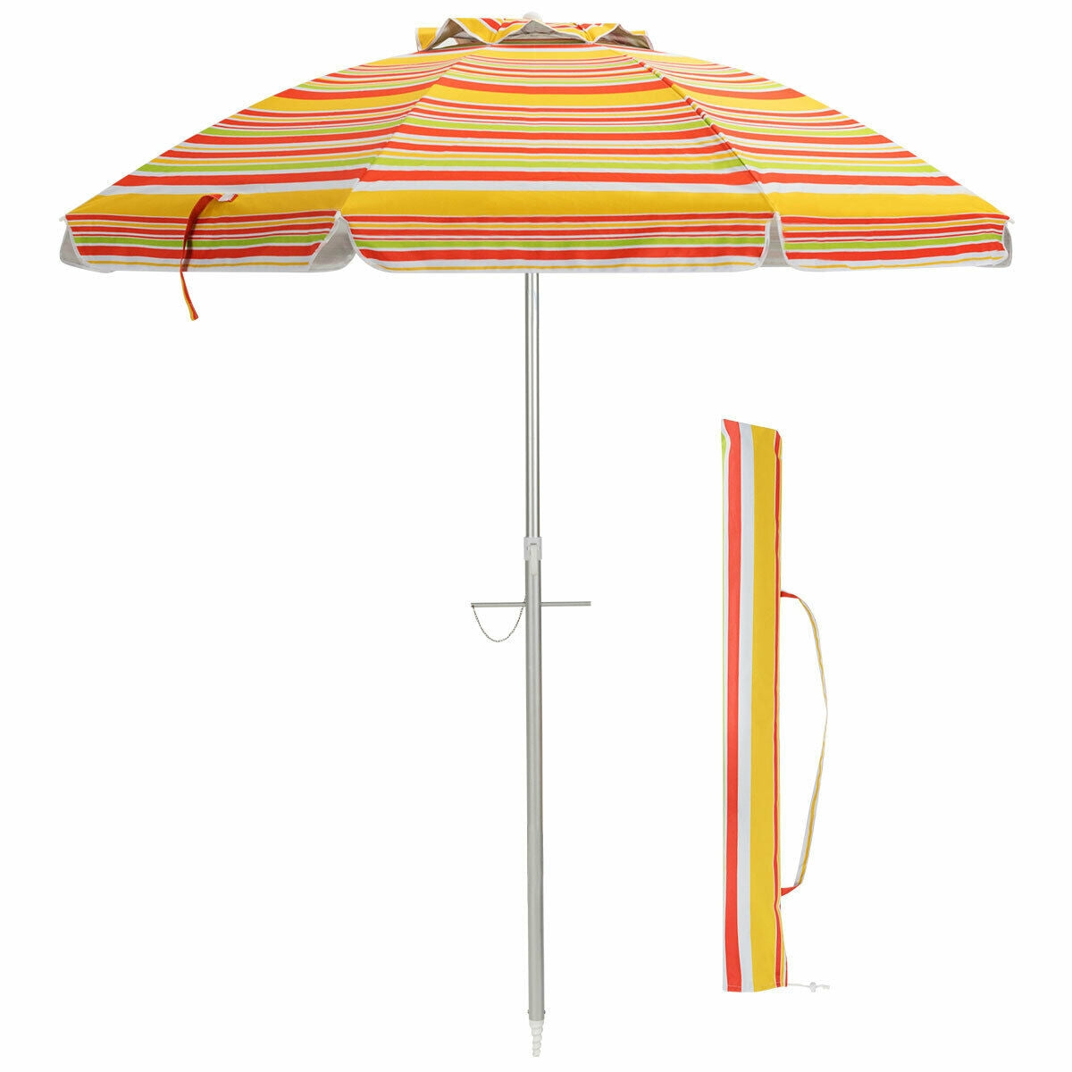 6.5 Feet Beach Umbrella with UPF 50+ Protection