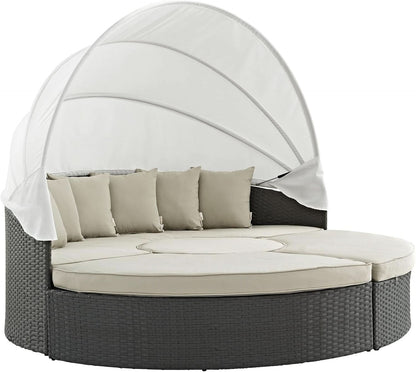 Inviting Outdoor Patio Sunbrella Sectional Daybed with Canopy