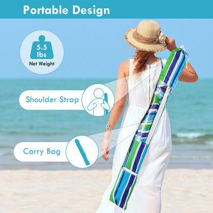 7.2ft Beach Umbrella with Sand Anchor