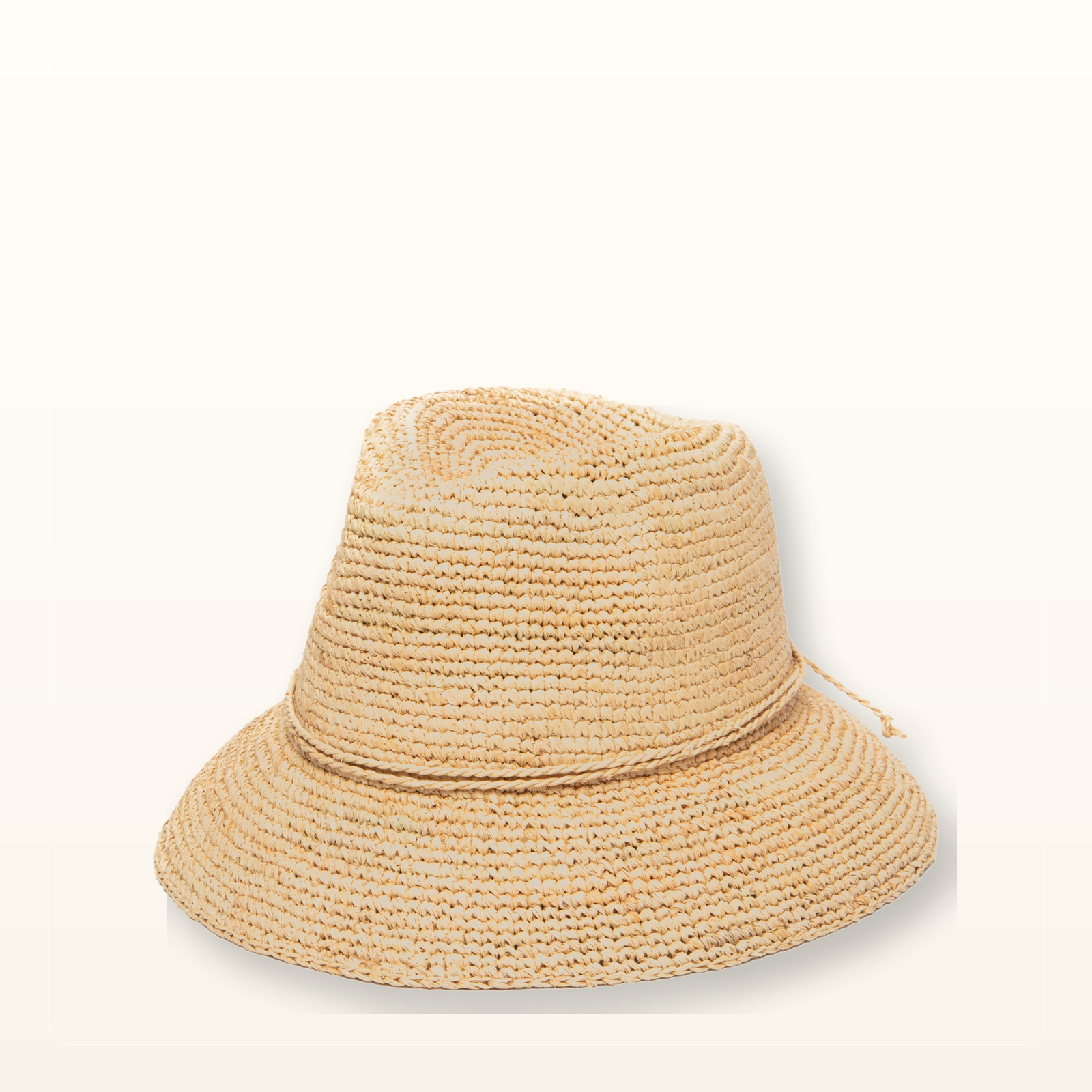 Studio product photo for Laguna - Womens Crochet Raffia Bucket