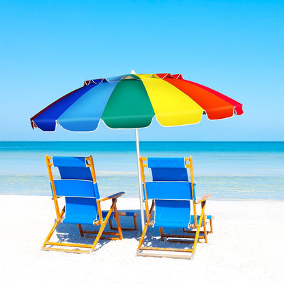 8ft Beach Umbrella with Sand Anchor