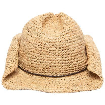 Women's Crocheted Raffia Cowboy Hat