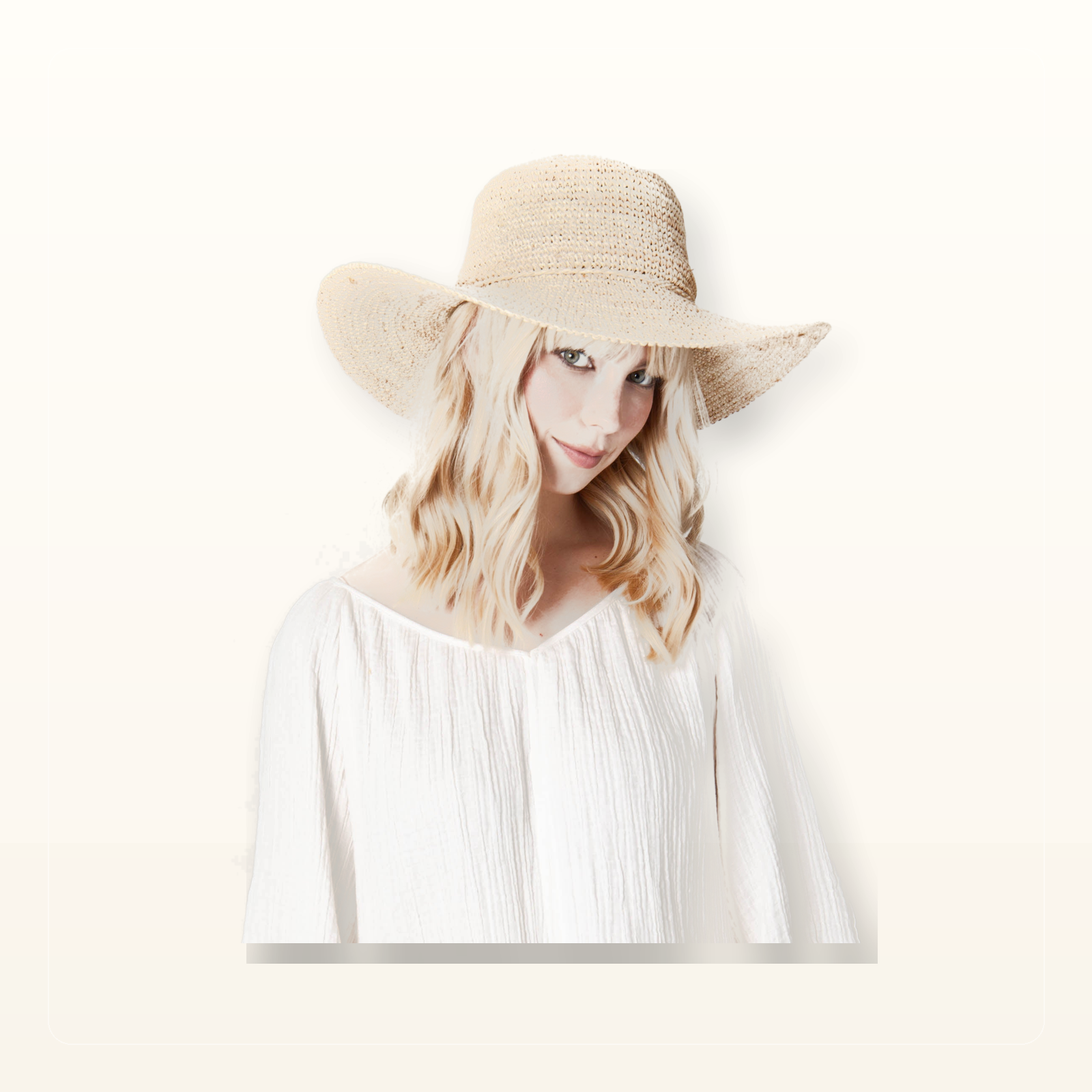 Studio product photo for San Diego Hat Company's Signature Women's Large Brim Raffia Hat