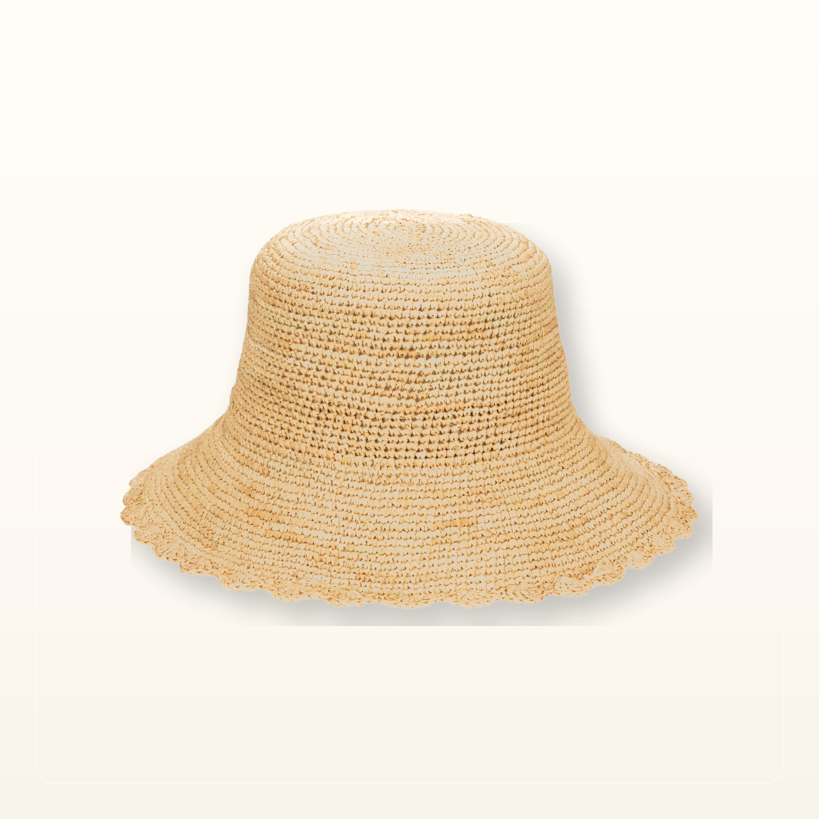 Studio product photo for Sand Dollar - Hand Crochet Bucket Hat with Scalloped Brim