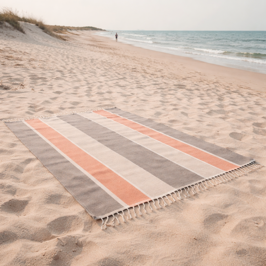 Seabrook Stripe Turkish Beach Blanket - coastal lifestyle support image