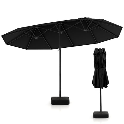 Double-Sided Patio Umbrella with Base