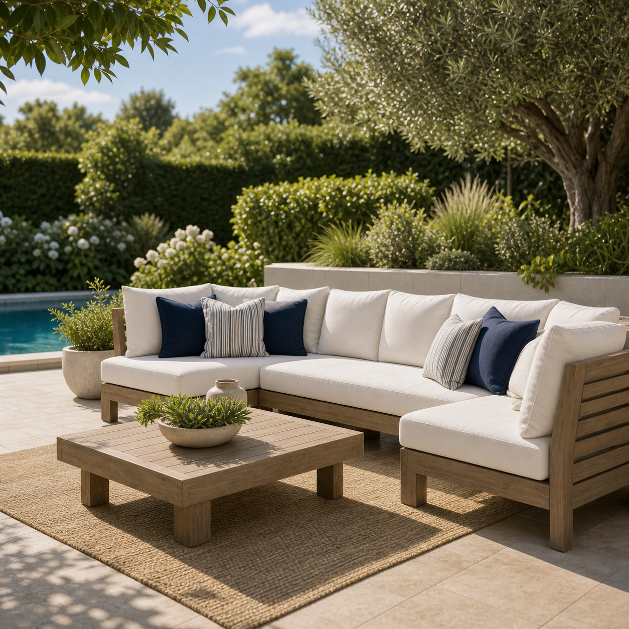 Poolside outdoor seating
